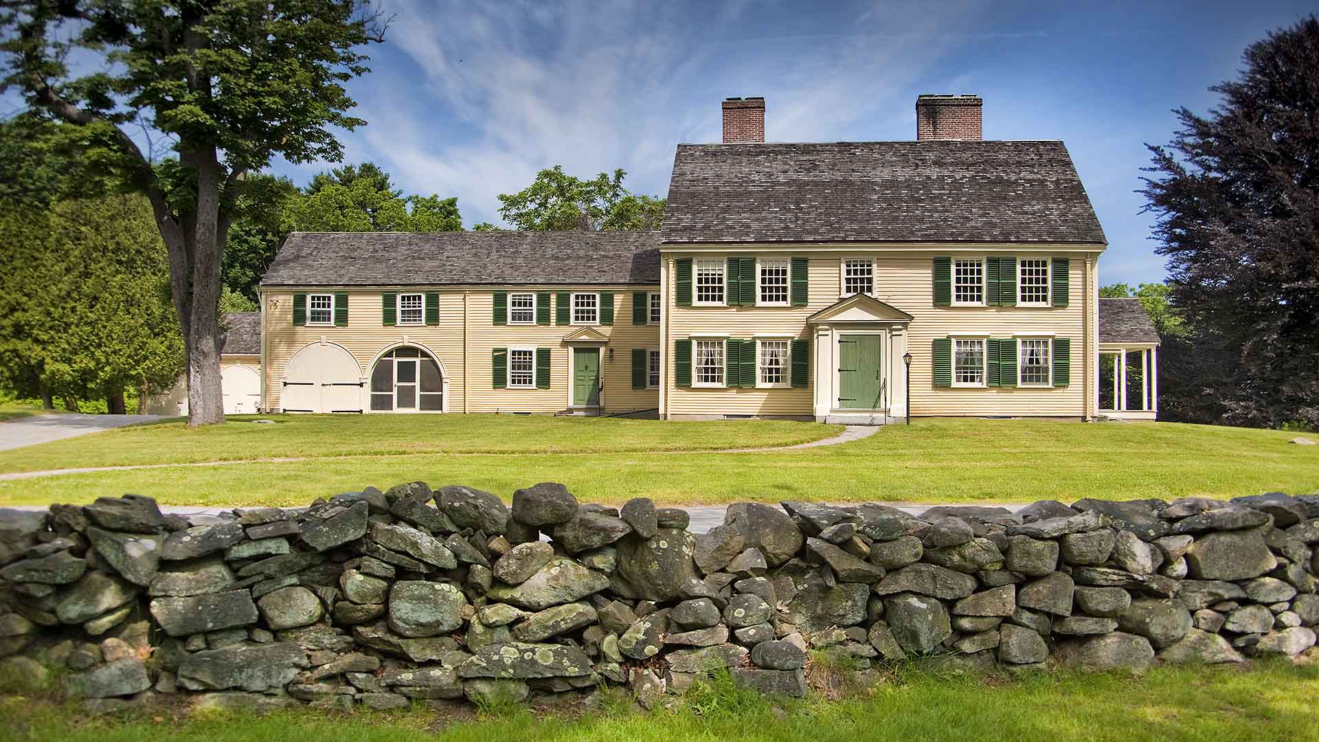 Rustic home stone wall