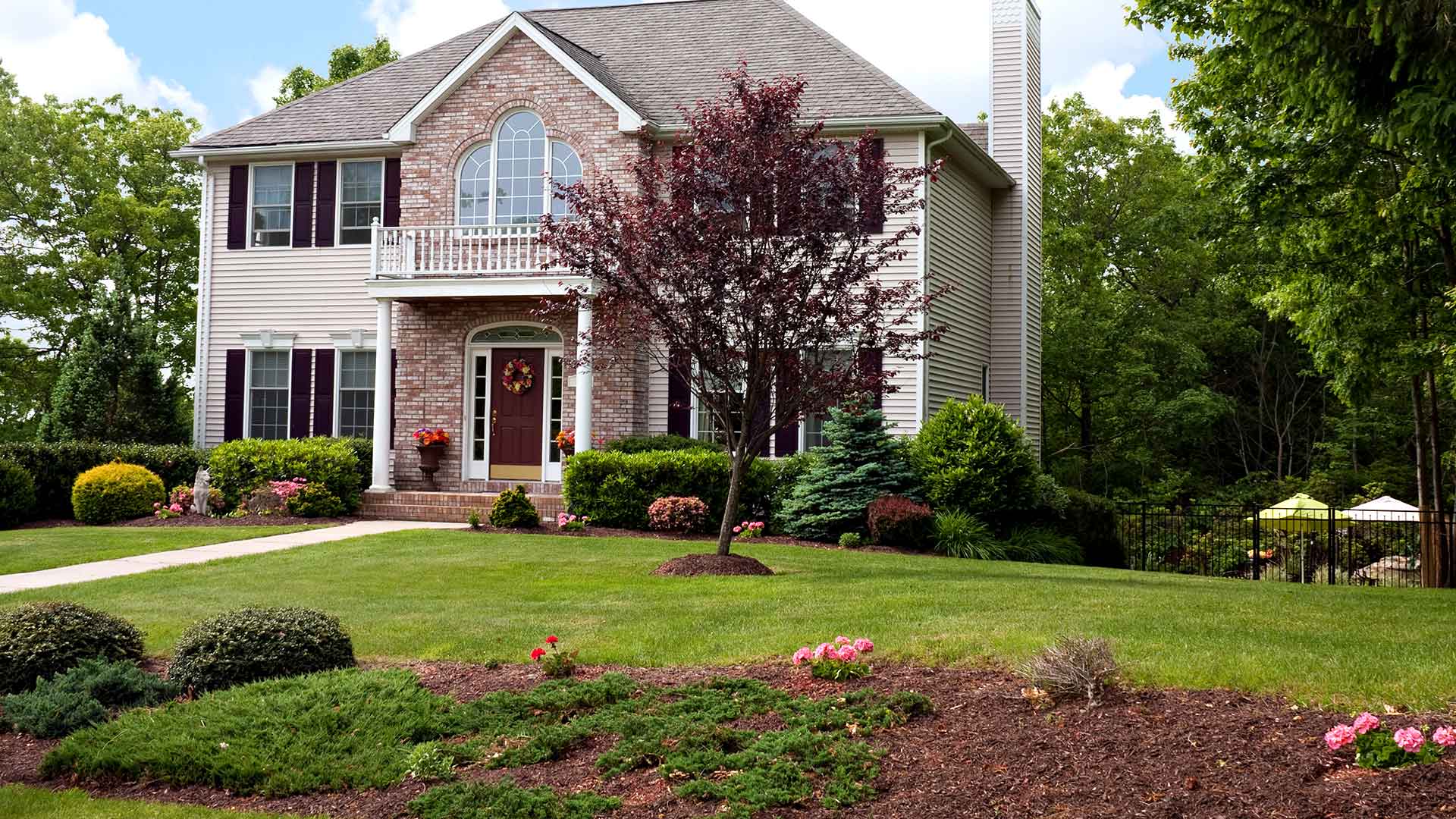 Brick porch with pillars